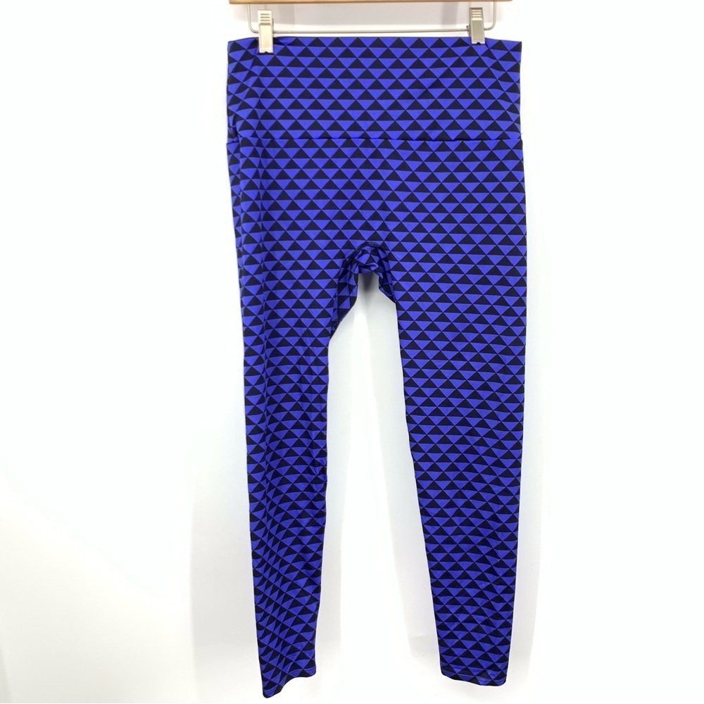 K DEER Women Size‎ 2XL Leggings Ankle High Rise Black Triangle Geometric Pants